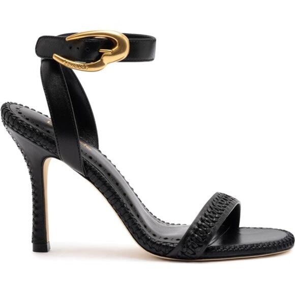 Larroudé Women's Black Leather Sandal - Picture 1 of 4